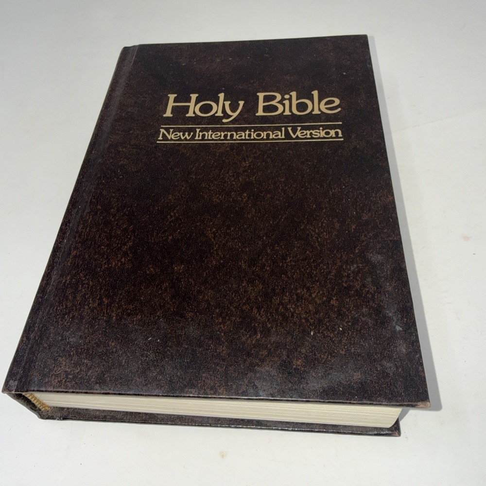 New International Version (NIV) Holy Bible Brown hardcover Religious 1982 READ